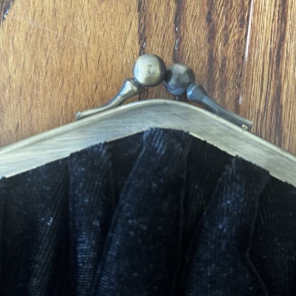 Vintage Fancy Nancy Velvet Floral Evening Bag Purse Wearable Art Hand Painted - Picture 4 of 16